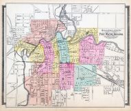 Fort Wayne Outline Street and Ward Map, Allen County 1898